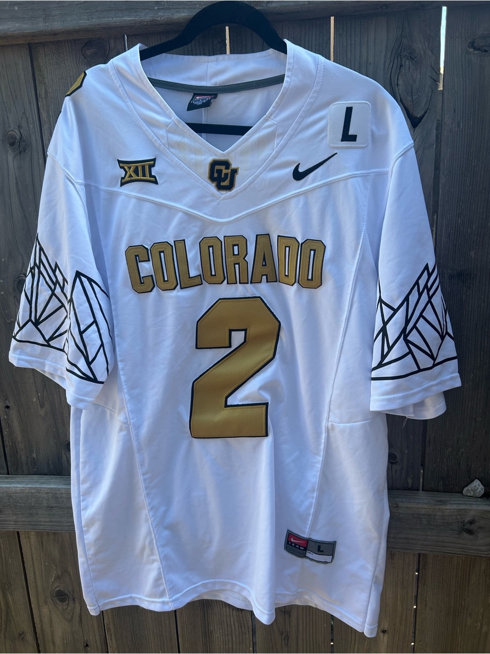 nike colorado buffaloes Football Jersey Shedeur Sanders White Sz L